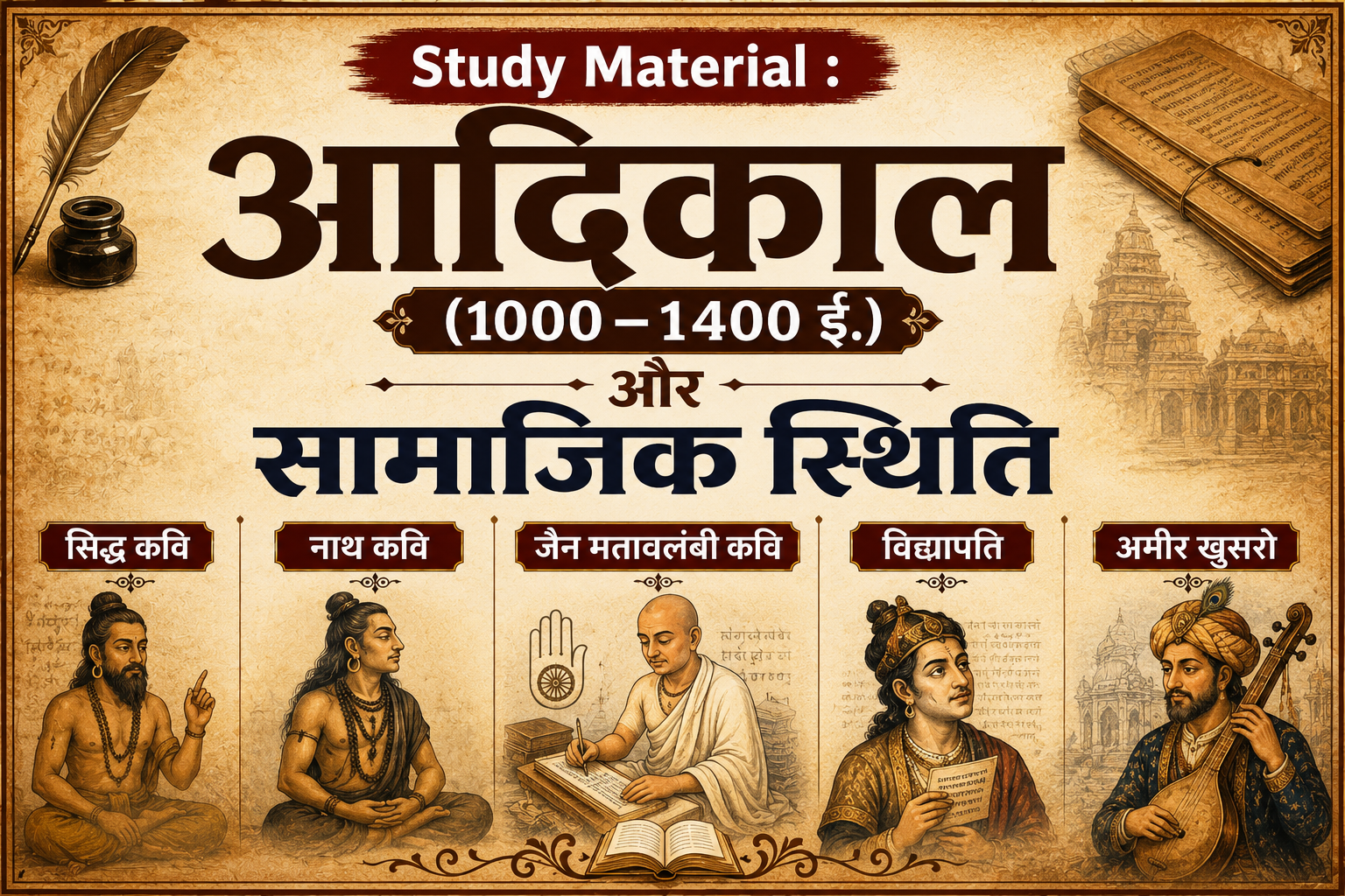 Study Material : आदिकाल (1000-1400 ई.) और सामाजिक स्थिति | The Early Period (1000–1400 CE) and Social Conditions