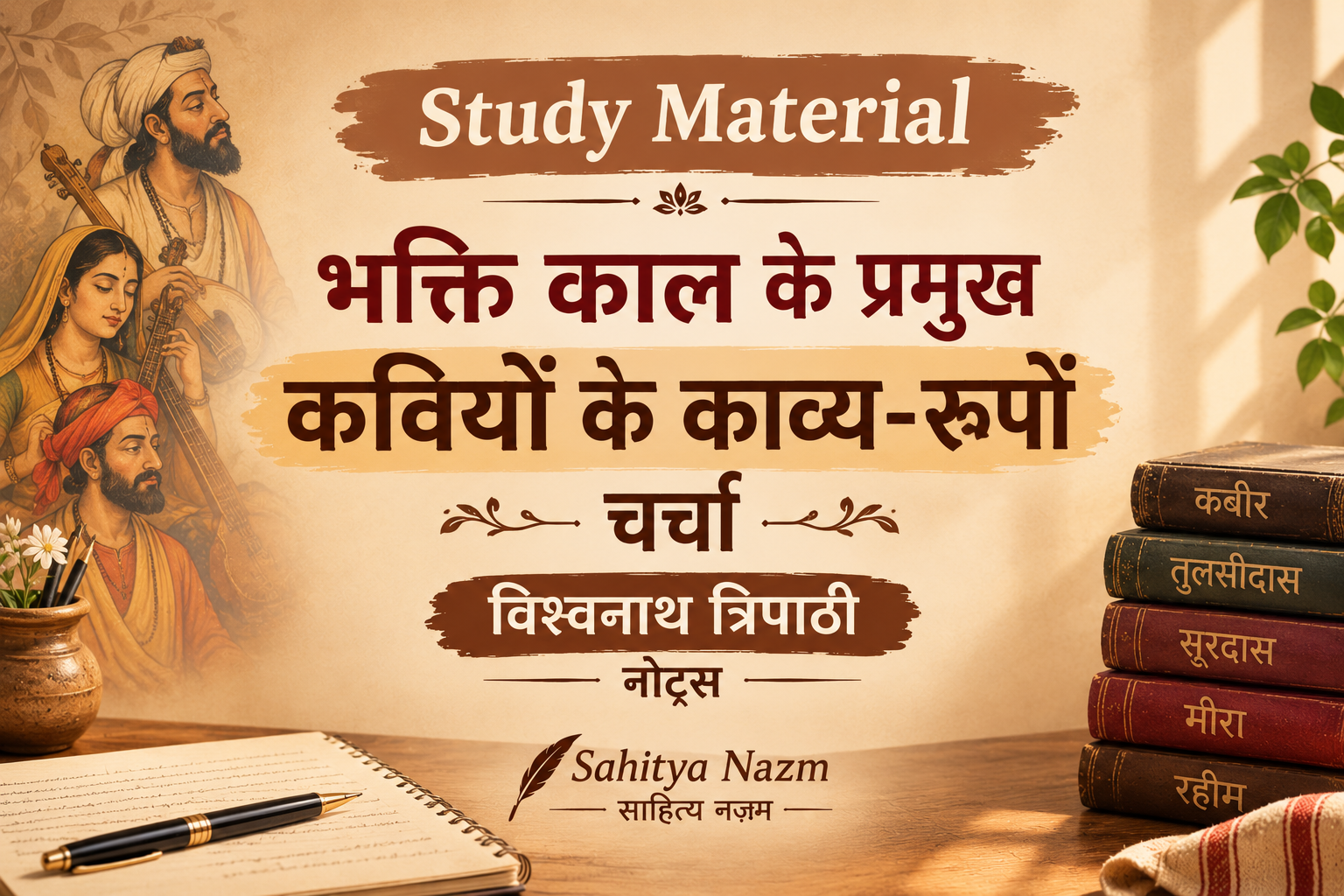 Study Material :  भक्ति काल के प्रमुख कवियों के काव्य-रूपों चर्चा विश्वनाथ त्रिपाठी नोट्स